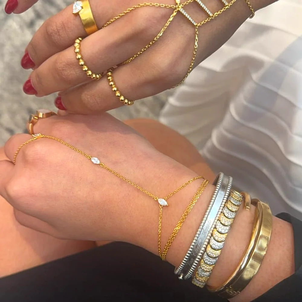 CZ Tassel Hand Chain